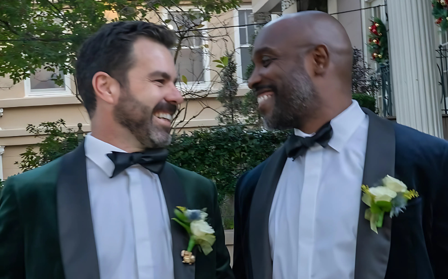 Gay MP Chansey Paech with his partner Christophe