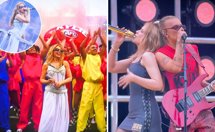 Kylie Minogue and G Flip perform at the 2026 AFL Grand Final