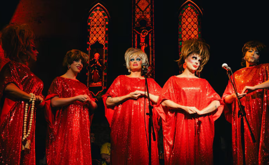 Drag performers on stage at Divine Playhouse in Sydney.