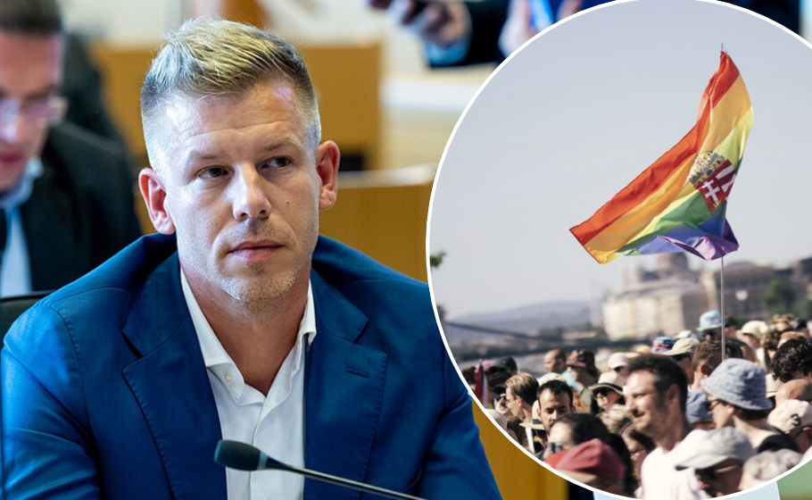 Hungarian leader Péter Magyar and a Pride flag a Budapest Pride Parade Source: European Union/Instagram @budapestpride