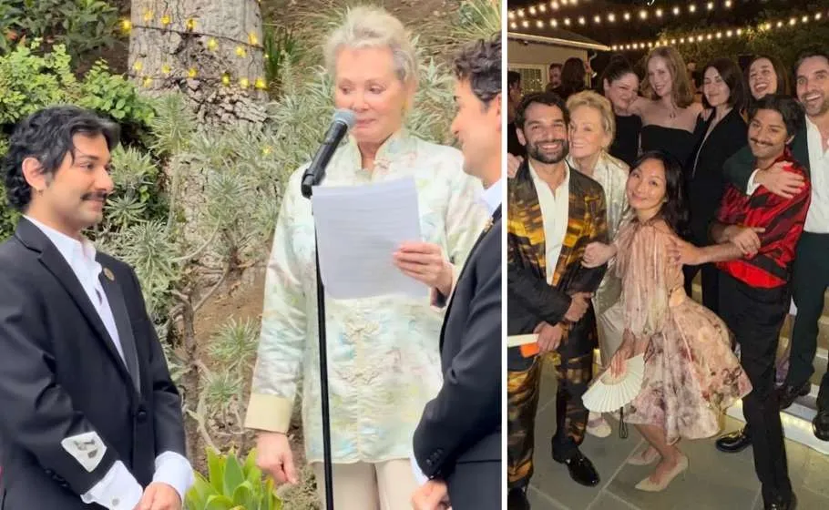 Hacks star Mark Indelicato got married and Jean Smart officiated the ceremony