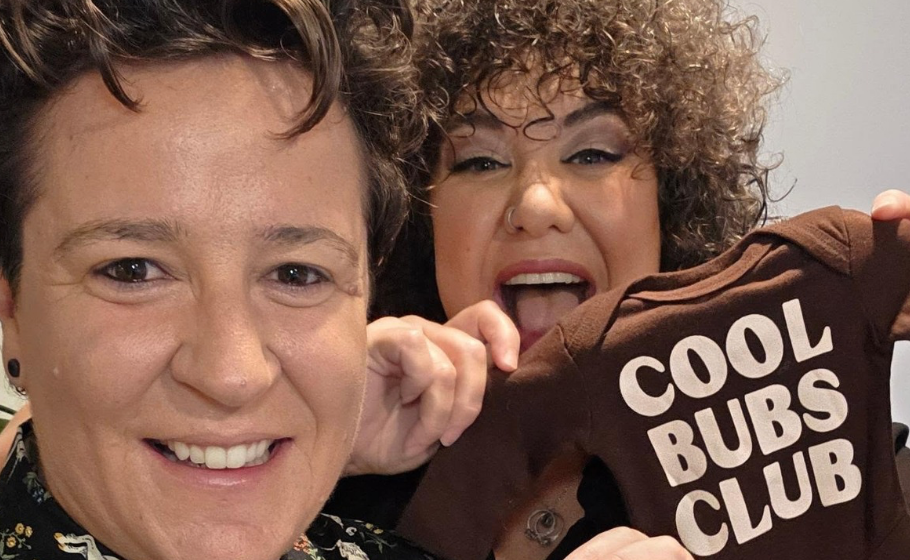 Casey Donovan and Renee Sharples are expecting their first child.