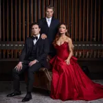 Nigel Huckle (Christian), Rueben Kaye (Harold Zidier), and Erin Clare (Satine)